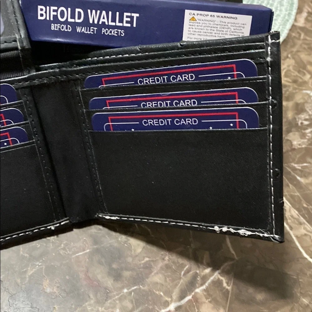 NIB Black Studded Bifold Wallet